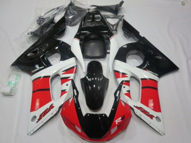 Carenagens Moto Yamaha R6 1998-2002 - Branco Vermelho Preto Brilhante