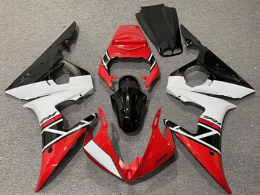 Carenagens Moto Yamaha R6 2003-2004 - Vermelho Branco Preto Brilhante