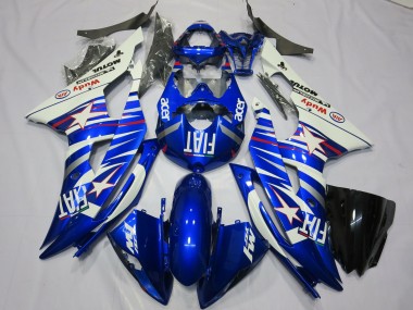 Carenagens Moto Yamaha R6 2008-2016 - Branco Azul Fiat Acer Motul Michelin