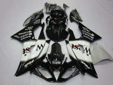 Carenagens Moto Yamaha R6 2008-2016 - Preto Brilhante Branco West Michelin