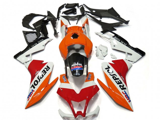 Carenagens Moto Aprilia RS4 125 2012-2018 - Laranja Branco Vermelho Preto Brilhante Repsol