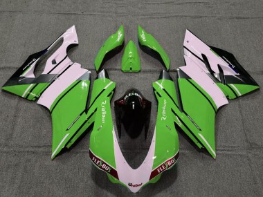 Carenagens Moto Ducati 959 1299 2015-2020 - Branco Verde Preto Brilhante Unibat Flex-Box OEM Estilo