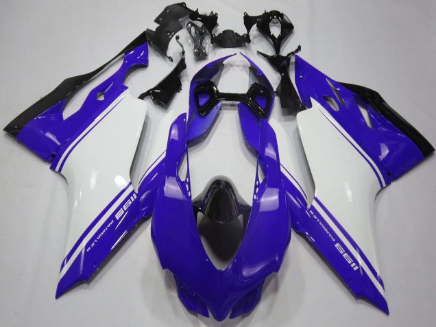 Carenagens Moto Ducati 1199 2011-2014 - Azul Brilhante Branco Preto