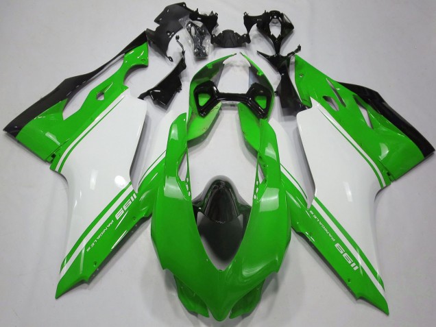 Carenagens Moto Ducati 1199 2011-2014 - Verde Brilhante Branco Preto