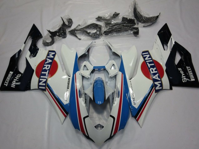 Carenagens Moto Ducati 1199 2011-2014 - Branco Azul Claro Vermelho Preto Martini
