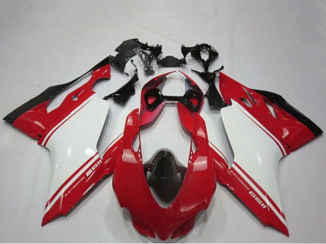 Carenagens Moto Ducati 1199 2011-2014 - Branco Vermelho Preto OEM Estilo