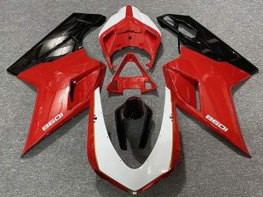 Carenagens Moto Ducati 1098 2007-2014 - Branco Vermelho Preto