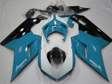 Carenagens Moto Ducati 1098 2007-2014 - Azul Branco Preto Brilhante