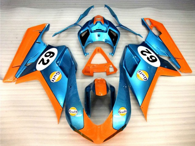 Carenagens Moto Ducati 848 1098 1198 2007-2014 - Laranja Azul Gulf 62