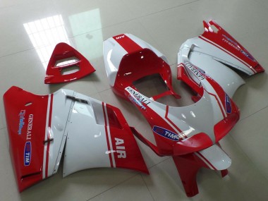 Carenagens Moto Ducati 748 916 996 998 1993-2005 - Branco Vermelho Air Generali Tim