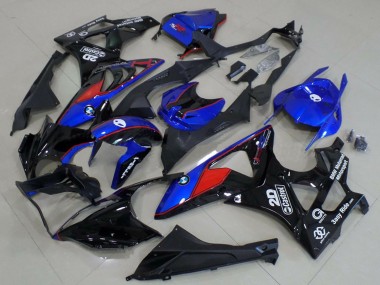 Carenagens Moto BMW S1000RR 2009-2014 - Azul Vermelho Preto Brilhante Castrol