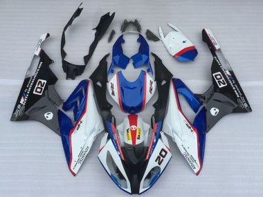 Carenagens Moto BMW S1000RR 2017-2018 - Branco Azul Vermelho Preto Brilhante OEM Estilo