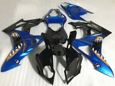 Carenagens Moto BMW S1000RR 2017-2018 - Azul Preto Brilhante Laranja Tubarão