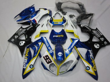 Carenagens Moto BMW S1000RR 2009-2014 - Branco Amarelo Azul Preto Brilhante OuroBet 93