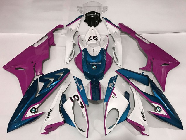 Carenagens Moto BMW S1000RR 2009-2014 - Branco Roxo Azul