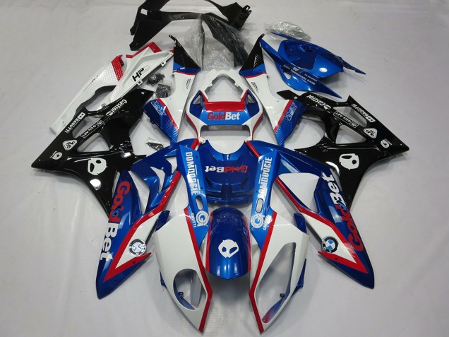 Carenagens Moto BMW S1000RR 2009-2014 - Branco Vermelho Azul Preto Brilhante OuroBet HP