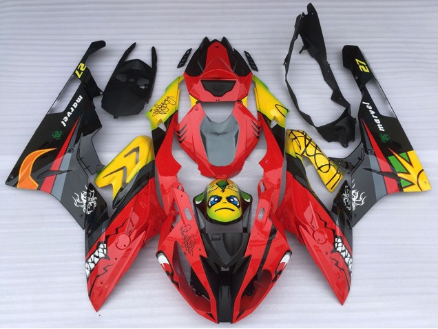 Carenagens Moto BMW S1000RR 2015-2016 - Amarelo Vermelho Preto Tubarão