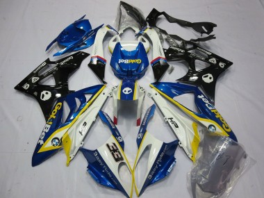 Carenagens Moto BMW S1000RR 2009-2014 - Branco Amarelo Azul Preto Brilhante OuroBet 33