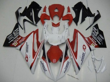 Carenagem Moto Triumph Daytona 675 2013-2016 - Branco Vermelho Preto Brilhante