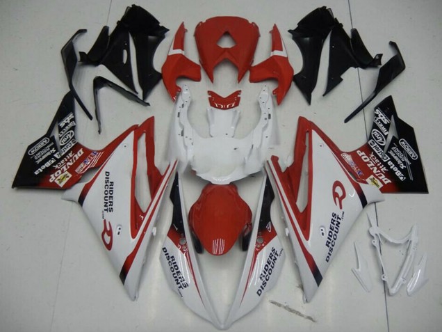 Carenagem Moto Triumph Daytona 675 2013-2016 - Branco Vermelho Preto Brilhante
