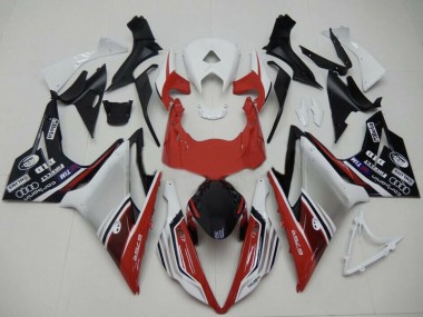 Carenagens Moto Triumph Daytona 675 2013-2016 - Branco Vermelho Prata Preto Brilhante