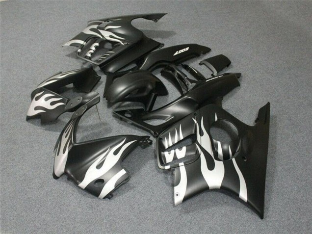 Carenagens Moto Honda CBR600 F3 1995-1996 - Branco Preto Fosco Chama