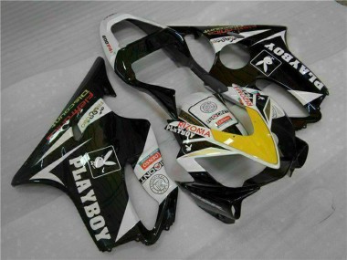 Carenagens Moto Honda CBR600 F4i 2001-2003 - Branco Amarelo Preto Brilhante Playboy