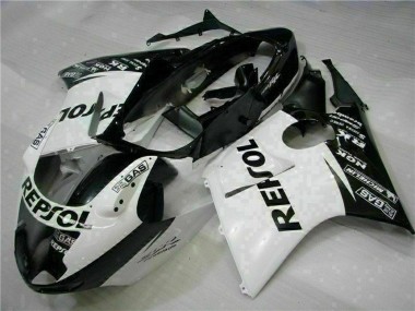 Carenagens Moto Honda CBR1100XX Blackbird 1996-2007 - Branco Preto Brilhante Repsol