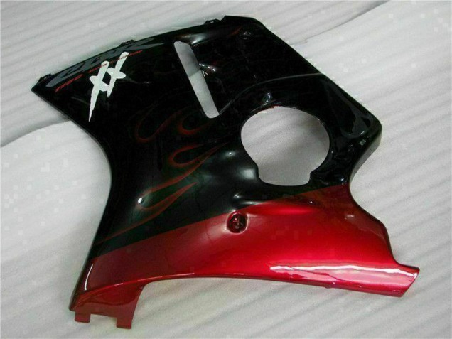 Kit Carenagens Moto Honda CBR1100XX Blackbird 1996-2007 - Preto Brilhante Vermelho Chama