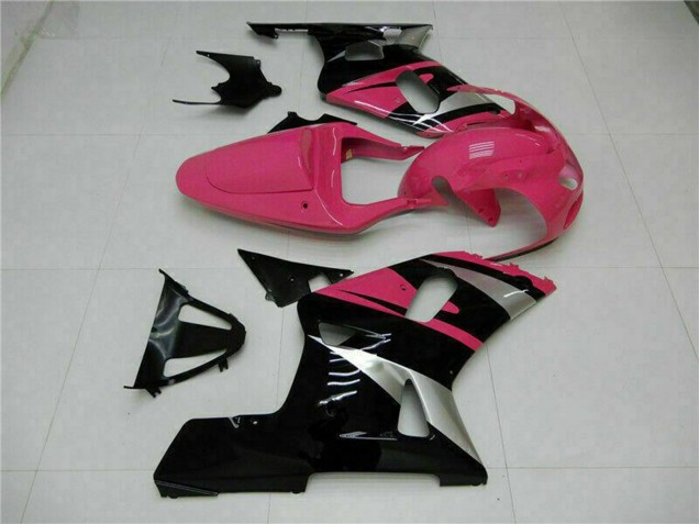 Carenagens Moto Suzuki GSXR 600/750 2001-2003 - Rosa Prata Preto Brilhante
