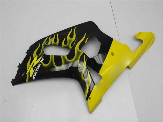 Carenagens Moto Suzuki GSXR 600/750 2001-2003 - Preto Brilhante Amarelo Chama
