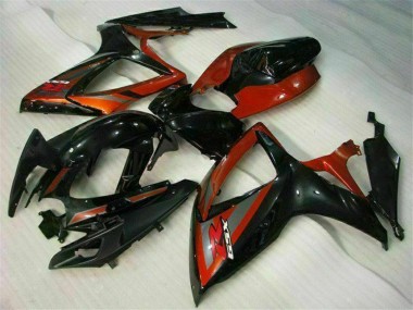 Carenagens Moto Suzuki GSXR 600/750 2006-2007 - Preto Brilhante Vermelho