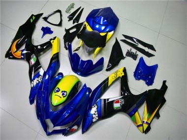 Carenagens Moto Suzuki GSXR 600/750 2008-2010 - Azul Amarelo Tubarão