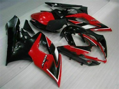 Carenagens Moto Suzuki GSXR 1000 2005-2006 - Vermelho Preto Brilhante Preto Fosco