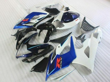 Kits Carenagem Moto Suzuki GSXR 1000 2005-2006 - Branco Azul Preto Brilhante