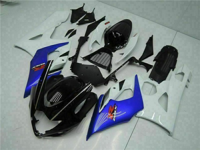 Carenagem Moto Suzuki GSXR 1000 2005-2006 - Branco Azul Preto Brilhante