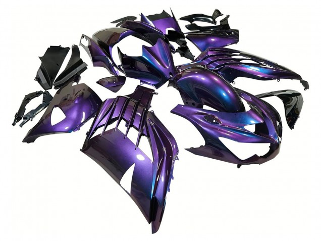 Carenagens Moto Kawasaki ZX14R ZZR1400 2012-2024 - Camaleão Azul Roxo