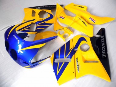 Carenagens Moto Honda CBR400RR NC23 1987-1989 - Amarelo Azul Preto Brilhante