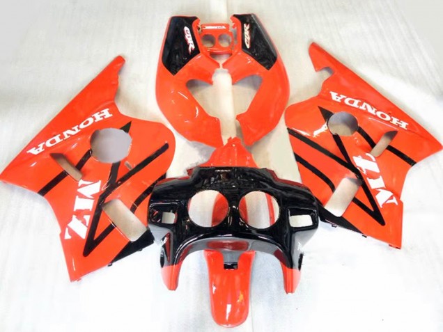 Carenagens Moto Honda CBR400RR NC23 1987-1989 - Laranja Preto Brilhante