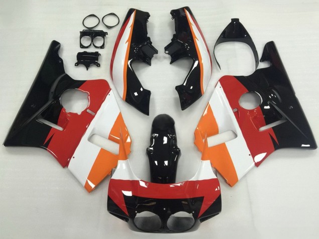 Carenagens Moto Honda CBR400RR NC23 1987-1989 - Laranja Branco Vermelho Preto Brilhante