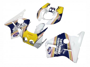 Carenagens Moto Honda CBR400RR NC23 1987-1989 - Branco Amarelo Azul Rothmans