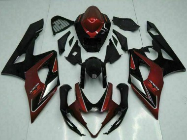 Carenagens Moto Suzuki GSXR 1000 2005-2006 - Vermelho Prata Preto Brilhante