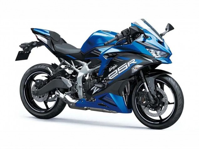 Carenagens Moto Kawasaki ZX25R ZX-25R 2019-2025 - Azul Branco Preto Fosco