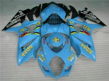 Kits Carenagem Moto Suzuki GSXR 1000 2007-2008 - Azul Ouro Preto Rizla