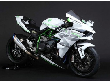Carenagens Moto Kawasaki Ninja H2 2015-2022 - Branco Prata Verde