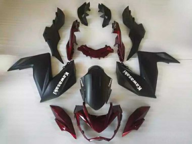 Carenagens Moto Kawasaki Z250/Z300 2015-2016 - Preto Fosco Vermelho Castanho