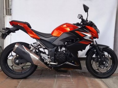 Carenagens Moto Kawasaki Z250/Z300 2015-2016 - Laranja Vermelho Preto Fosco