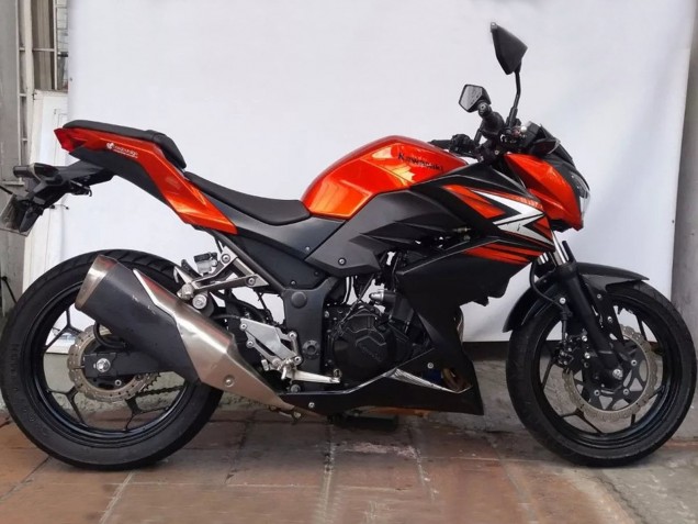 Carenagens Moto Kawasaki Z250/Z300 2015-2016 - Laranja Vermelho Preto Fosco