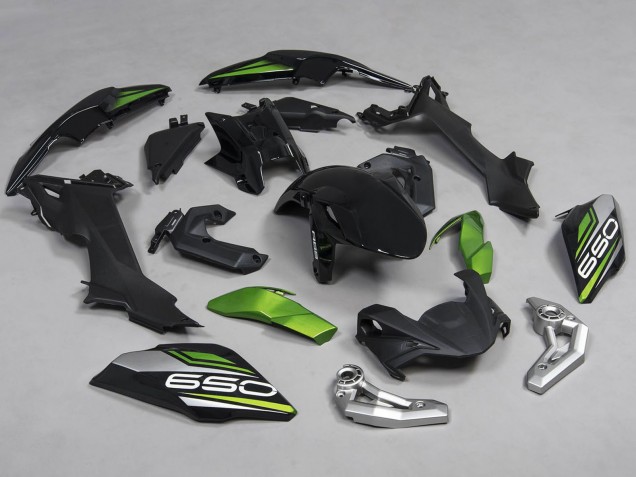Carenagens Moto Kawasaki Ninja Z650 2017-2019 - Preto Verde Prata