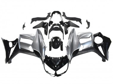 Carenagens Moto Kawasaki Z1000SX 2010-2016 - Preto Brilhante Prata